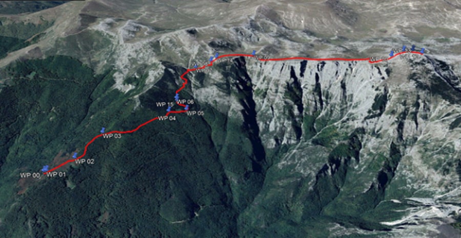 tours/map Cheples to Solunska Glava Peak